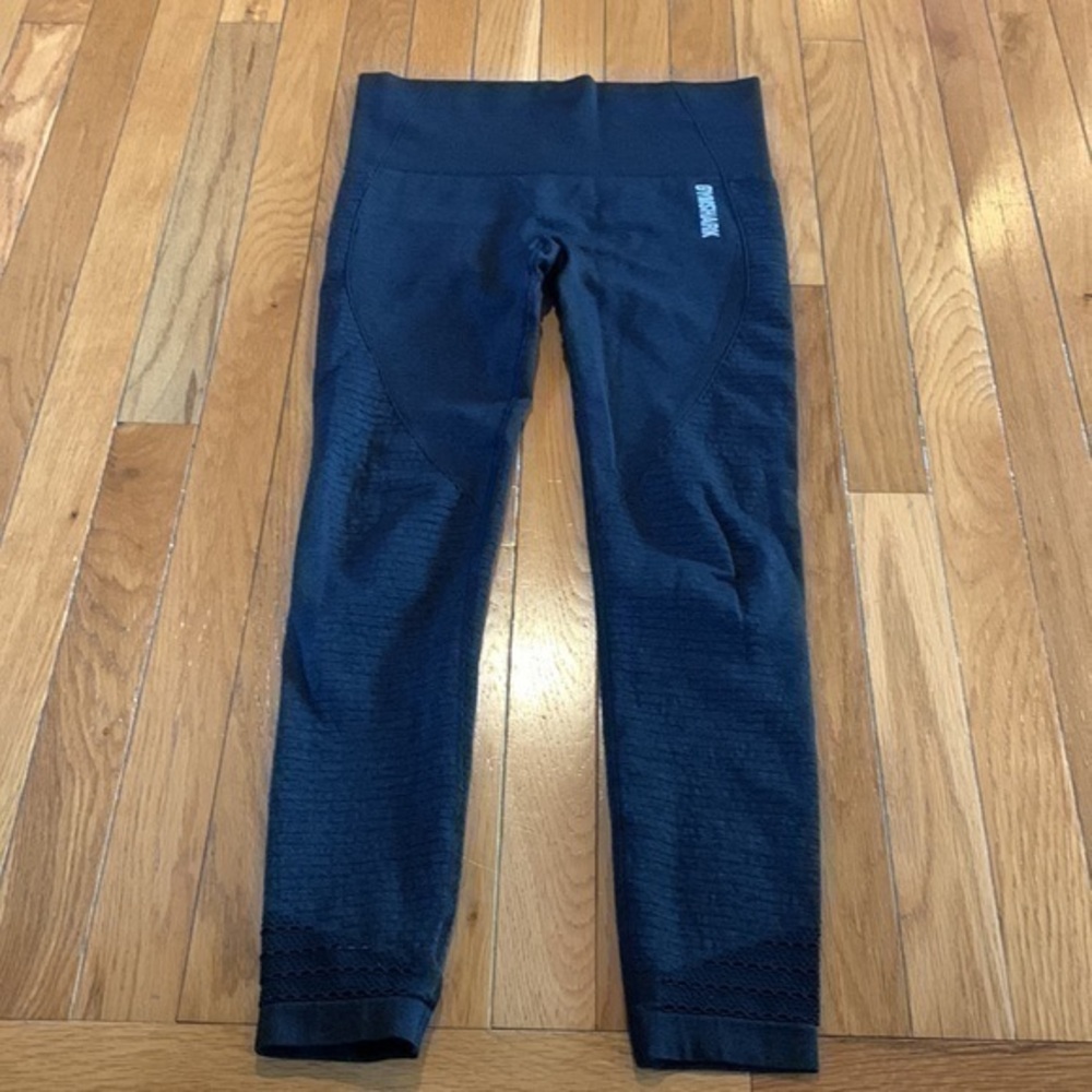 Gymshark Leggings Size Small Gray Black Athletic Skinny Leg Pull On Pants